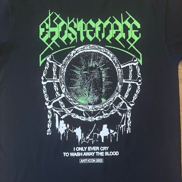 Ghostemane I Only Ever Cry Anti Icon 2023 Black Band T Shirt Size Large Metal - Picture 2 of 4